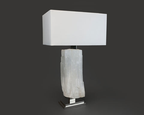 Solid Selenite Table Lamp