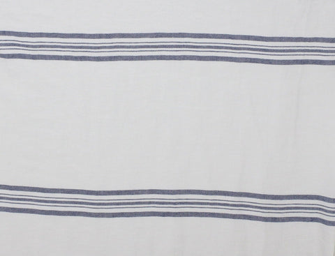 CASTELLINO TWILL BARRE' MACHE' - Off White Blue Stripes