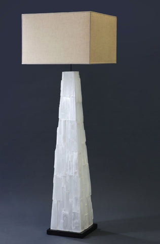 Selenite Pyramid Floor Lamp