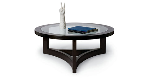 Nexus Round Cocktail Table - Inset Glass Top
