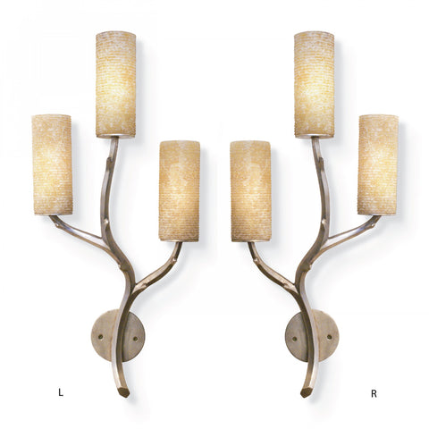 Hewn Sconce With Onyx Shades