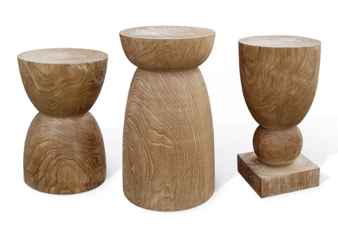 Turned Wood Side Tables